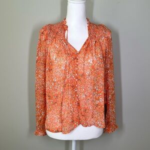 Free People Coral Combo Blouse